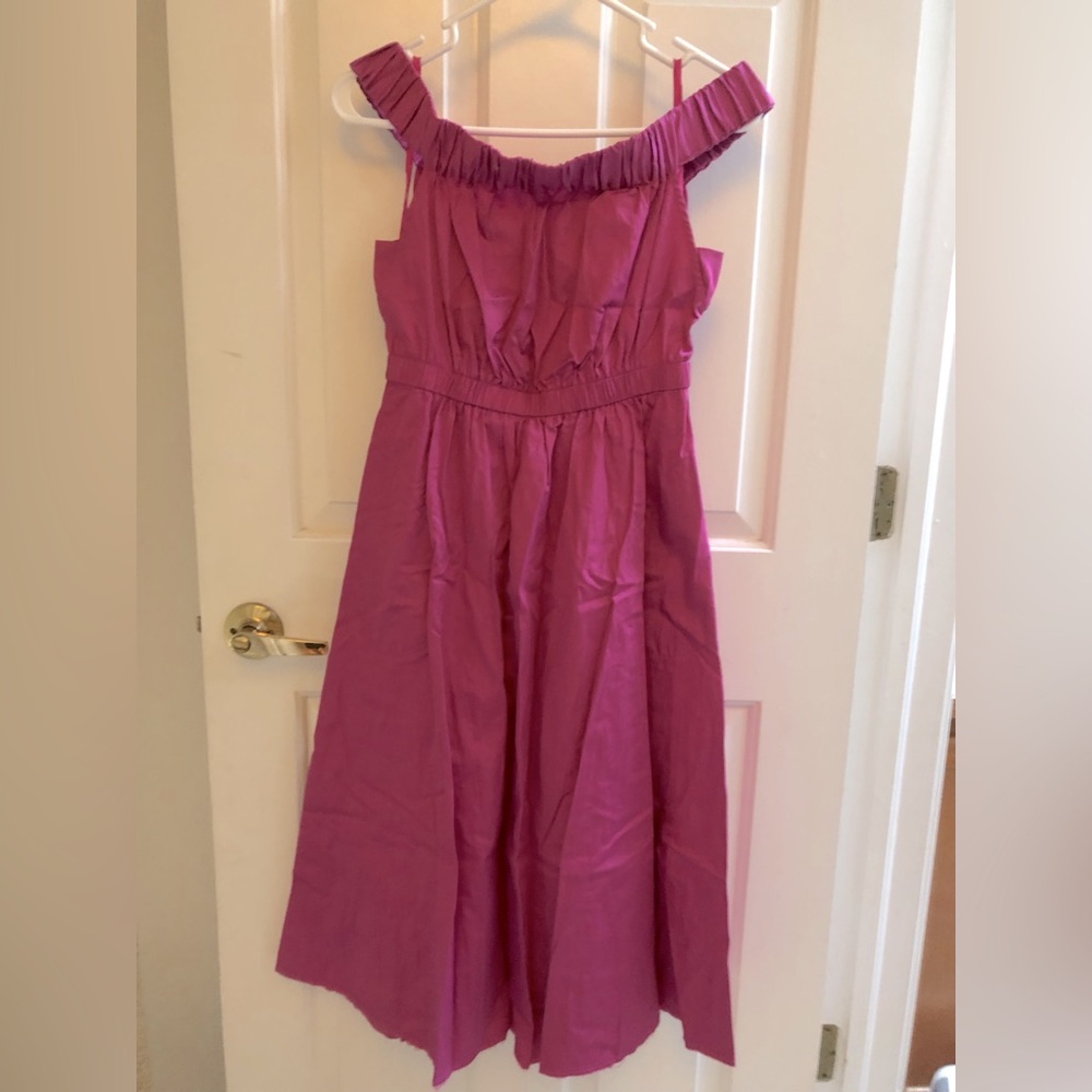 Pink midi Maeve off the shoulder  dress